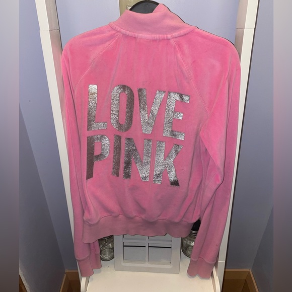 PINK Victoria secret pink velour zip up - Picture 2 of 3